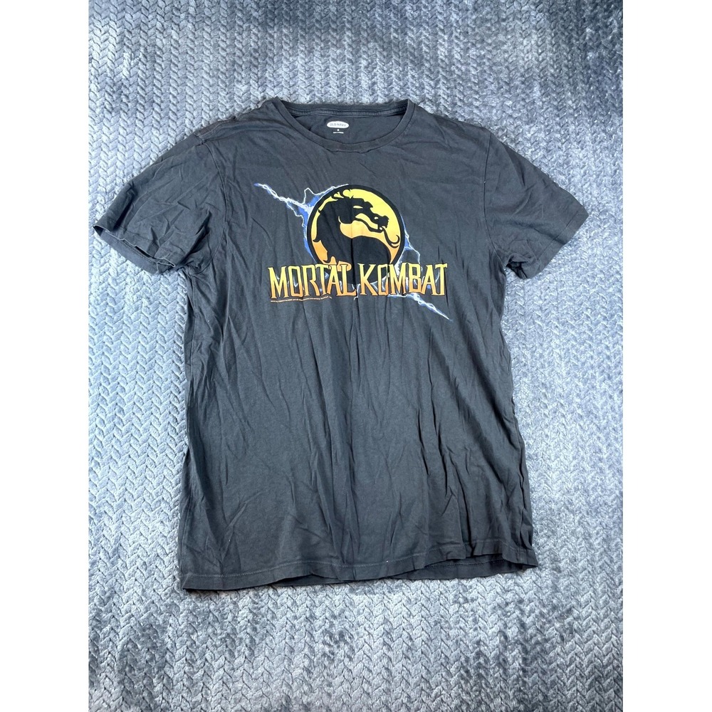 Old Navy T Shirt Mens Medium Gray Mortal Kombat Graphic Crew Neck Short Sleeve